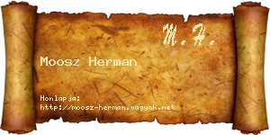 Moosz Herman névjegykártya